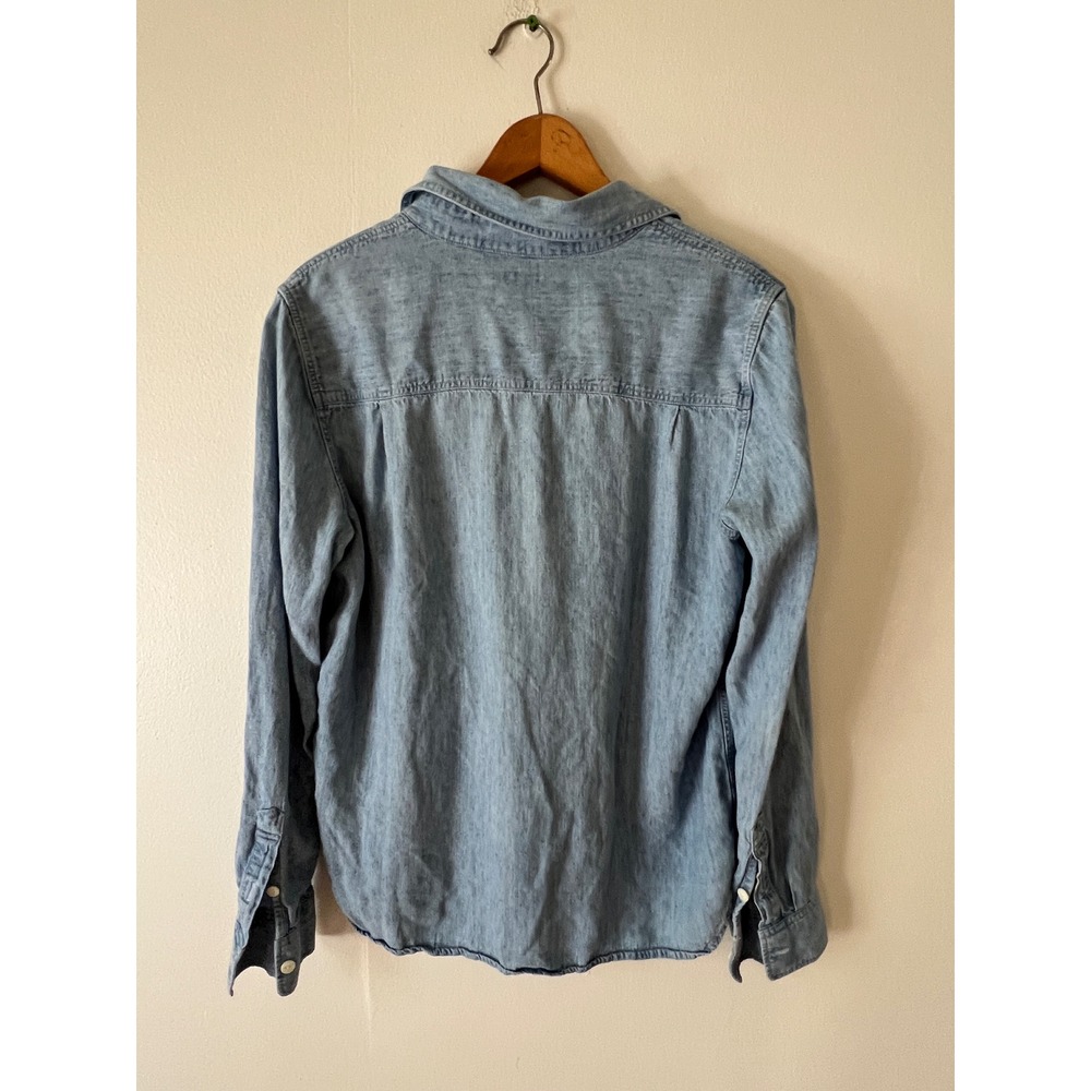 Faherty Womens Tried & True Chambray Classic Shirt Medium Linen Blend Tencel - Picture 11 of 14